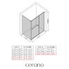 CERANO - Sprchovací kút Versaro L/P - 6 mm - chróm, transparentné sklo - 150x100 cm - zasúvací