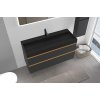 670141 cerano koupelnova skrinka velora cerna matna uchytka zlata umyvadlo s otvorem pro baterii z liteho mramoru vita cerna 100x53x46 cm