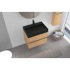 670147 cerano koupelnova skrinka velora dub medovy uchytka cerna umyvadlo s otvorem pro baterii z liteho mramoru vita cerna 70x53x46 cm