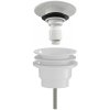 CERANO - Umývadlový výpust - 5/4“ click-clack - univerzálny - neuzatvárateľný - plast - biely lesklý