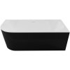 CERANO - Voľne stojaca akrylátová vaňa Bianco, ľavá - čierna matná/biela lesklá - 170x80 cm