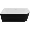 CERANO - Voľne stojaca akrylátová vaňa Bianco, pravá - čierna matná/biela lesklá - 150x75 cm