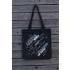 černá plátěná taška s potiskem sardinky