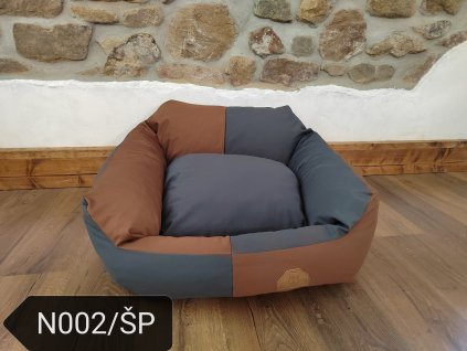 Cerino pelech křeslo Imola Enza 85x85x15 cm - HNĚDÁ / ŠEDÁ CIK CAK ŠEDÝ POLŠTÁŘ - TEXTILNÍ NESUNDAVACÍ POTAH