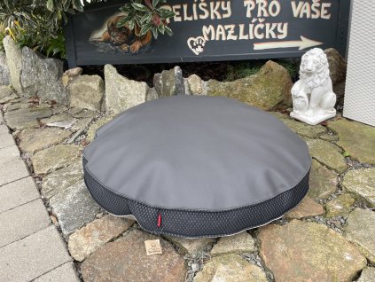 Cerino matrace MONZA PRŮMĚR 90 CM KULATÝ - ECOKŮŽE -  ANTRACIT / SVĚTLÁ