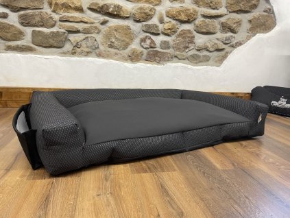 CERINO PELECH KANAPE HANNA 3 - TEXTILNÍ ZÁTĚŽOVÁ LÁTKA - 142 x 90 x 10 -  ČERNÝ VZOR