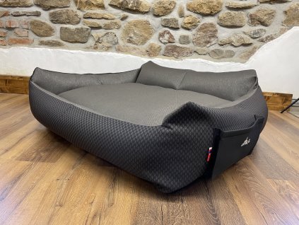 CERINO KŘESLO IMOLA M ORCA 125 x 115 x 15 cm - TEXTILNÍ ZÁTĚŽOVÁ LÁTKA - HNĚDÁ / HNĚDOTMAVÝ VZOR