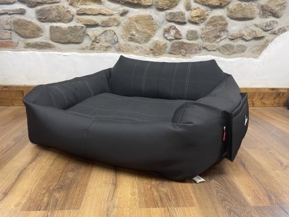 CERINO PELECH KŘESLO IMOLA L 120x100x20 TEXTILNÍ - ČERNÁ S PROUŽKEM