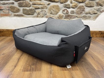 CERINO PELECH KŘESLO IMOLA L 120x100x20 TEXTILNÍ - ŠEDÁ / TMAVÁ