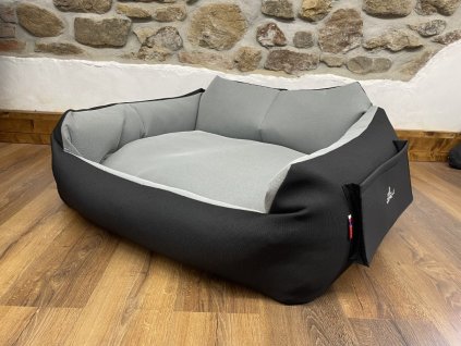 CERINO PELECH KŘESLO IMOLA L 120x100x20 TEXTILNÍ - ŠEDÁ / ČERNÁ