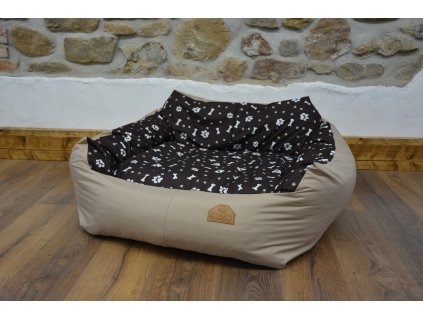 Cerino pelech pro střední plemena Imola křeslo 110 x 95 x 20 capuccino/kost