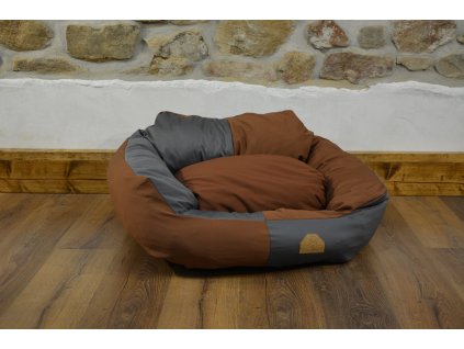 Cerino pelech křeslo Imola Enza 85x85x15 cm - černá a vnitřek hnědý - TEXTILNÍ NESUNDAVACÍ POTAH
