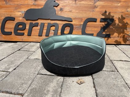 Cerino pelech kulaté křeslo SIMON 1 - průměr 55 cm ČERNÁ / MENTOL