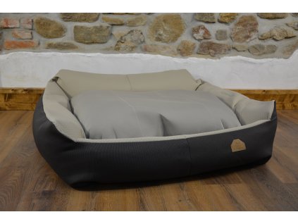 Cerino pelech Křeslo Imola M ORCA 125 x 115 x 15 cm - Textilní zátěžová látka - ČERNÁ/BÉŽOVÉ PLASTVE