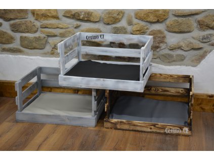 CERINO Retro bedýnka - 75cm x 64cm x 40cm - ŠEDÁ