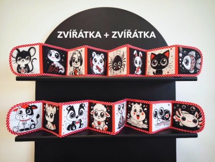 Kontrastní leporelo KLASIK - ZVÍŘÁTKA + ZVÍŘÁTKA