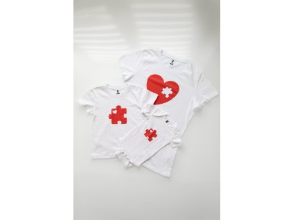 Dětské bodyčko/tričko PUZZLE-SRDCE