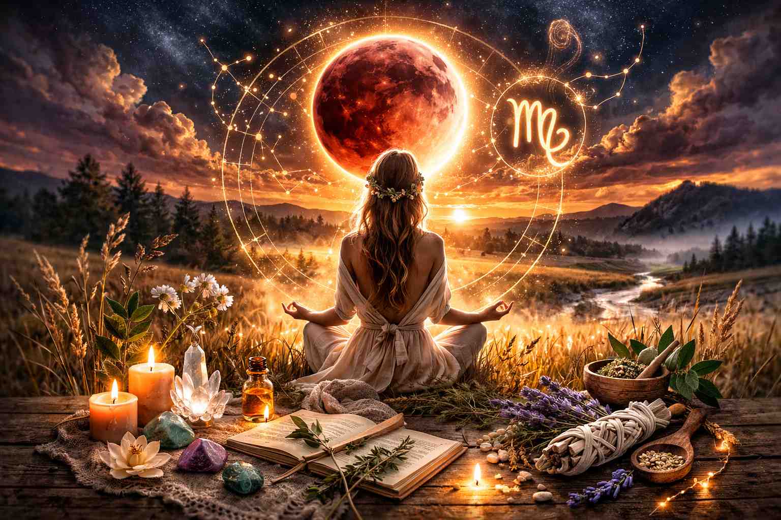 Úplněk v Panně a úplné zatmění Měsíce