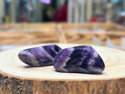 Ametyst zebra tromlovaný kámen