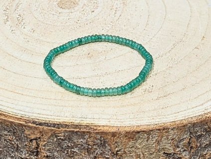 Avanturín zelený – náramek, 2×4mm – rondelky