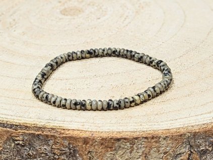Jaspis dalmatin - náramek, 3-4mm - rondelky