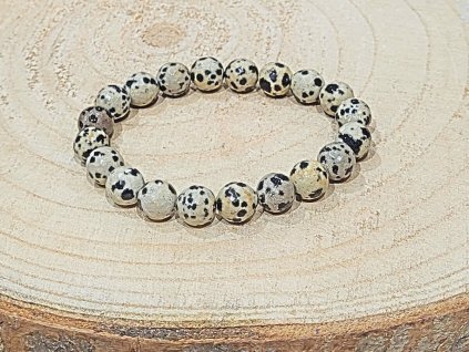 Jaspis dalmatin - náramek, 10mm - fasetovaný