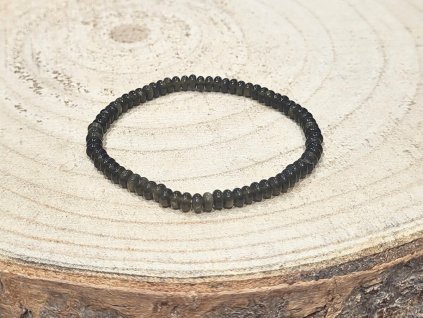 Obsidián zlatý - náramek, 3-4mm - rondelky