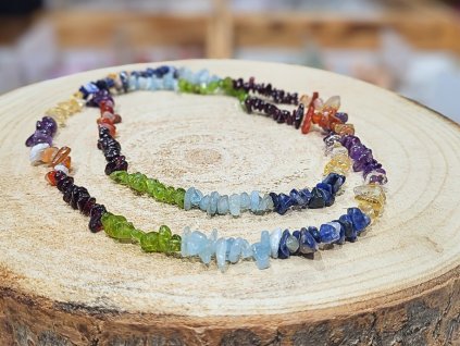 Čakrový náhrdelník - 80cm - sekaný