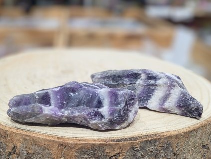 Ametyst zebra - surový kámen; 80-100mm
