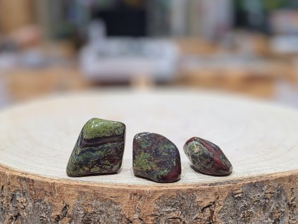 Jaspis epidot - tromlovaný kámen, 25-40mm