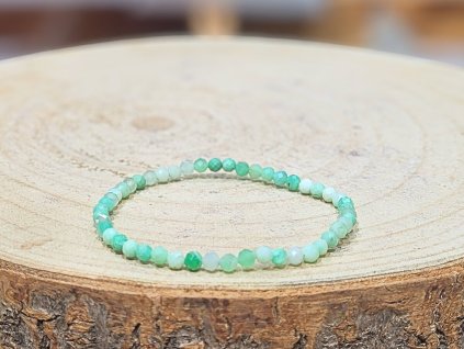 Chryzopras - náramek; 4mm - fasetovaný