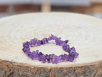 Ametyst - náramek; 5-10mm - sekaný