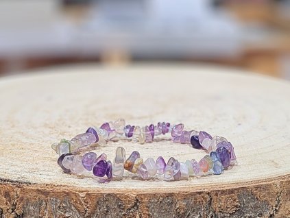 Fluorit - náramek; 5-10mm - sekaný
