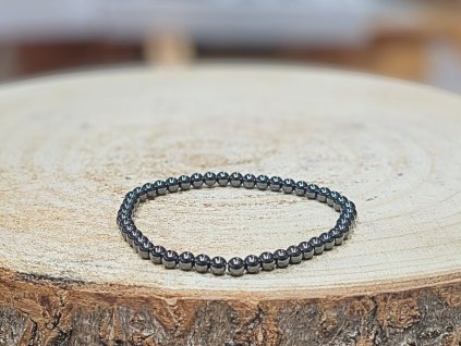 Hematit - náramek; 4mm