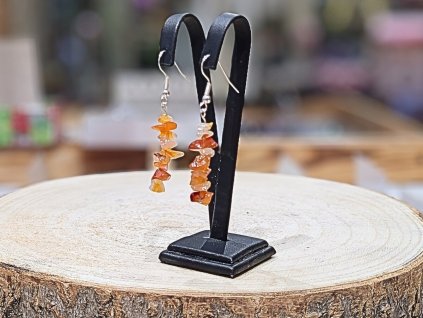 Karneol - náušnice; visací