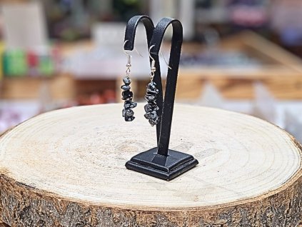 Vločkový obsidián - náušnice; visací