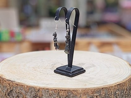 Hematit - náušnice; visací