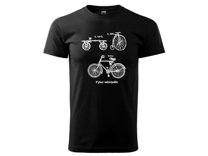 vývoj velocipedu pánské triko černé