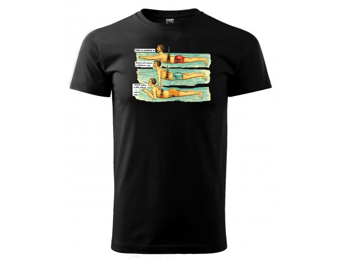 Jak se naučit plavat, vtipný obrázek