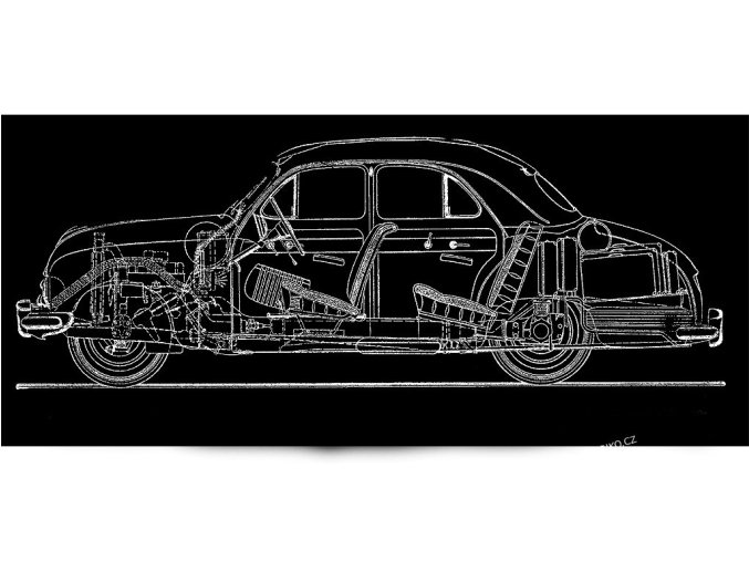 Oldtimer Sedan - tričko s řezem veteránu