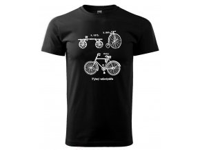 vývoj velocipedu pánské triko černé