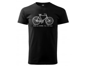 Černé tričko s potiskem staré retro kolo