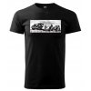 Černé tričko s potiskem auto Praga