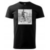 Černé tričko s potiskem cyklistika retro