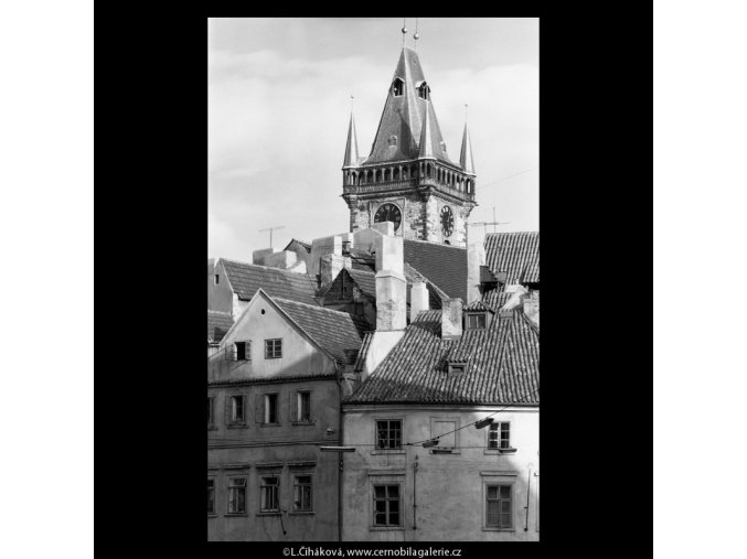 Věž Staroměstské radnice (5500-1), Praha 1967 srpen, černobílý obraz, stará fotografie, prodej