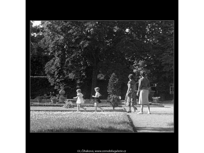 Belveder v zahradě (162-4), Praha 1958 červen, černobílý obraz, stará fotografie, prodej