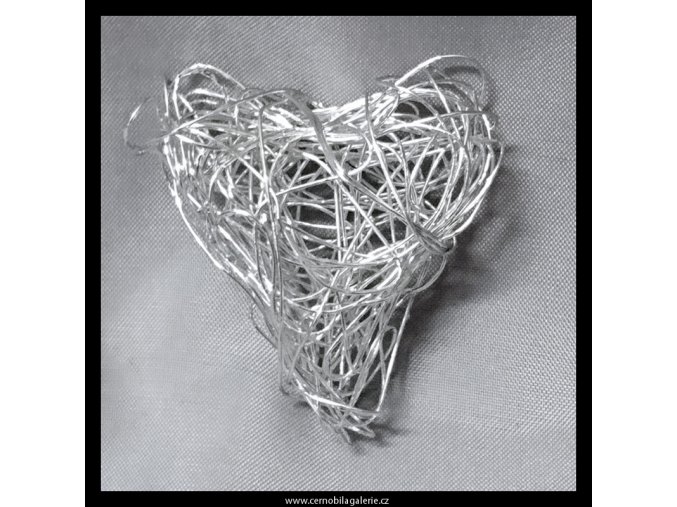 Srdce drátované stříbro