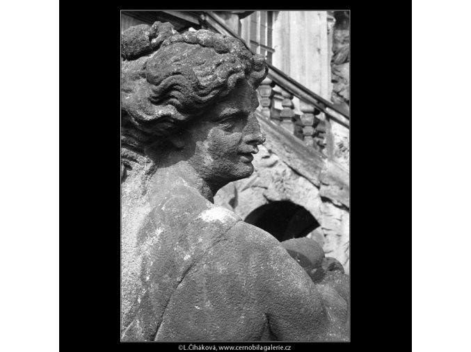 Plastiky zámku Troja (201-3), Praha 1959 , černobílý obraz, stará fotografie, prodej