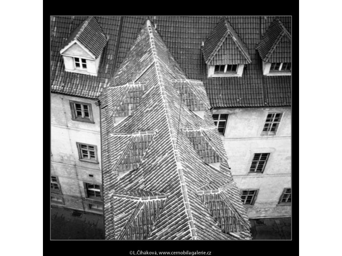 Střechy části Klementina (763-2), Praha 1959 , černobílý obraz, stará fotografie, prodej