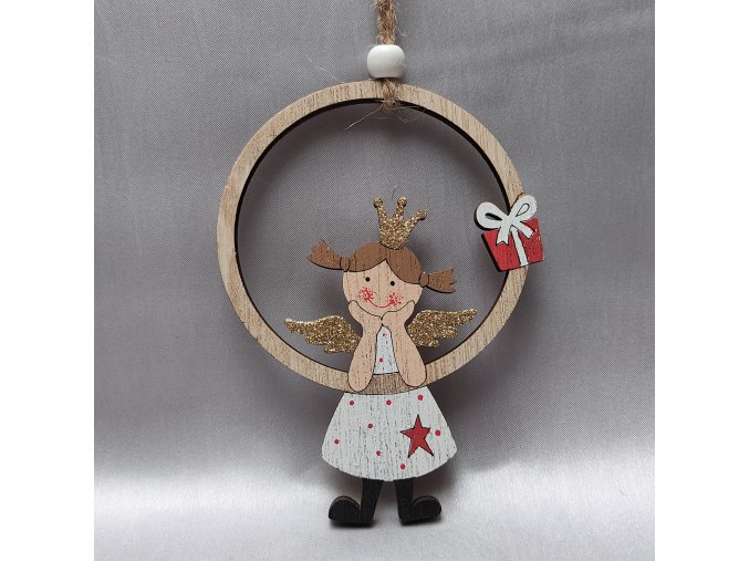 203751 1 I Ozdoba Andílci dřevo bílá